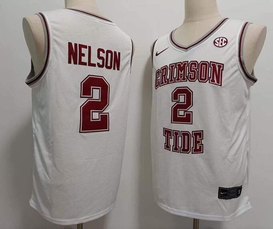 2024 NCAA Men Alabama Crimson Tide #2 Nelson white  Nike jersey->ncaa teams->NCAA Jersey